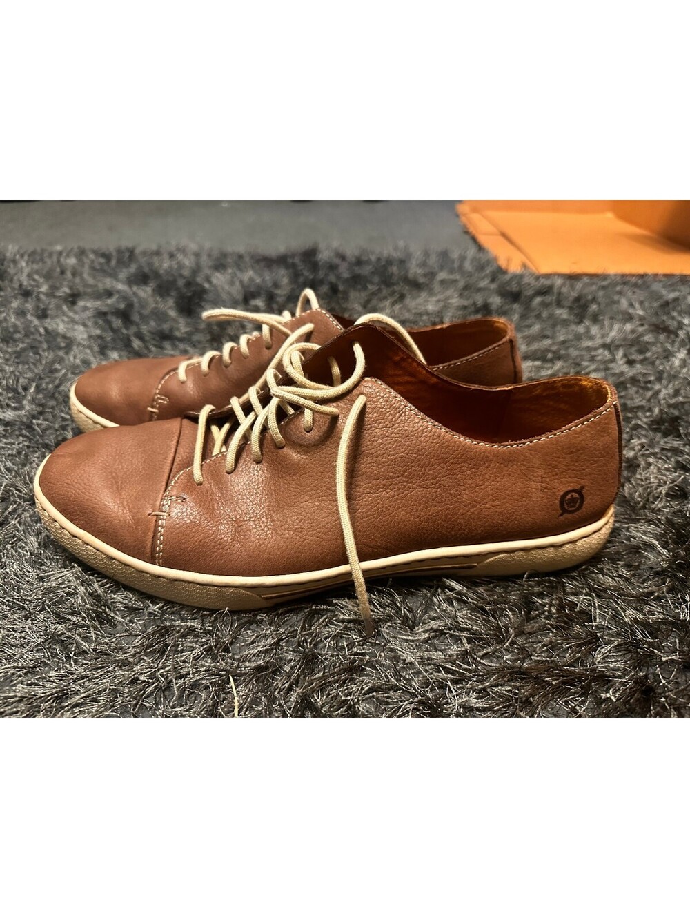 Born Brown Leather Lace-Up Casual Shoes